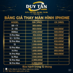 Bảng Giá Thay Màn Hình iPhone 2026 – Duy Tân Mobile